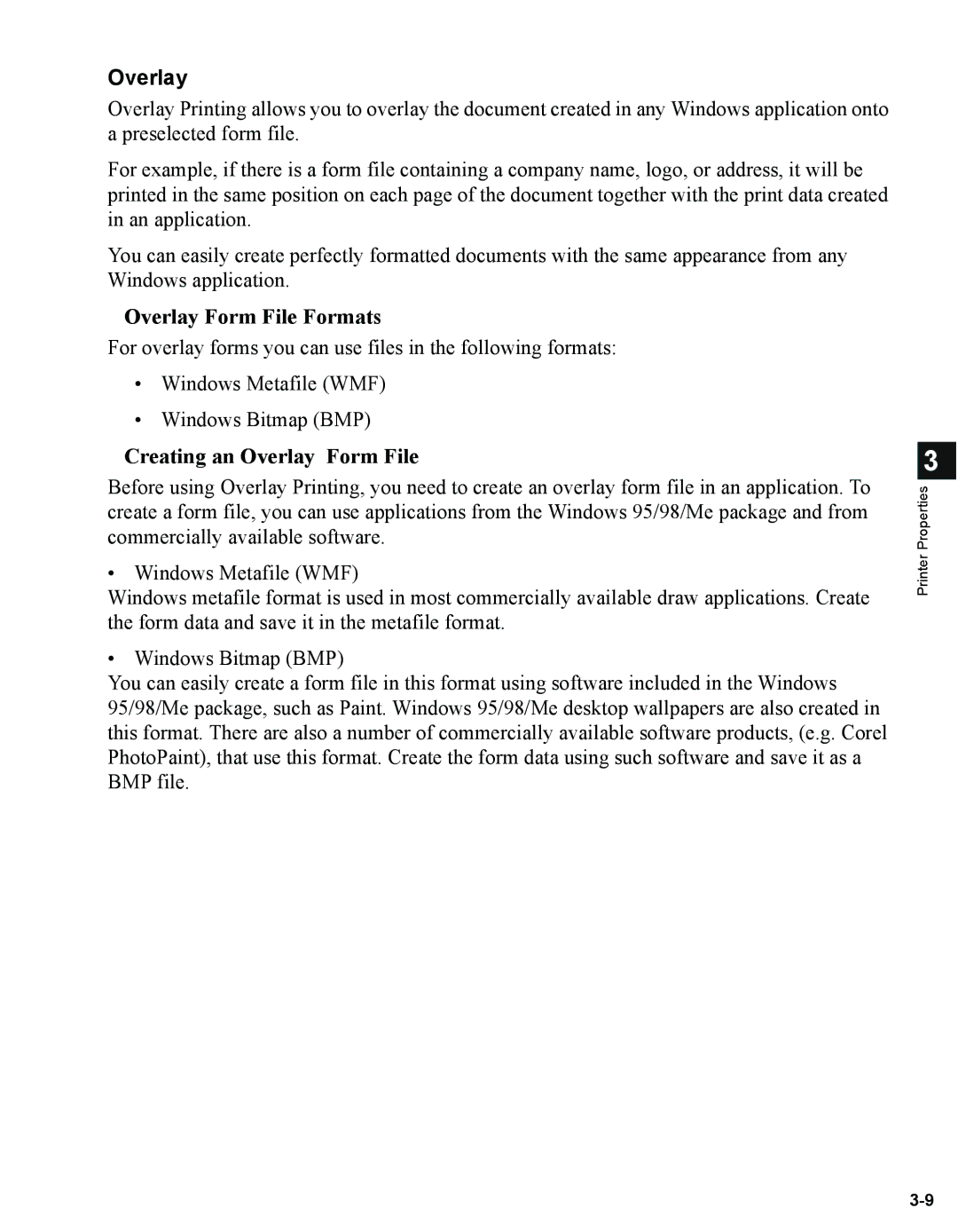 Canon 1670F manual Overlay Form File Formats, Creating an Overlay Form File 