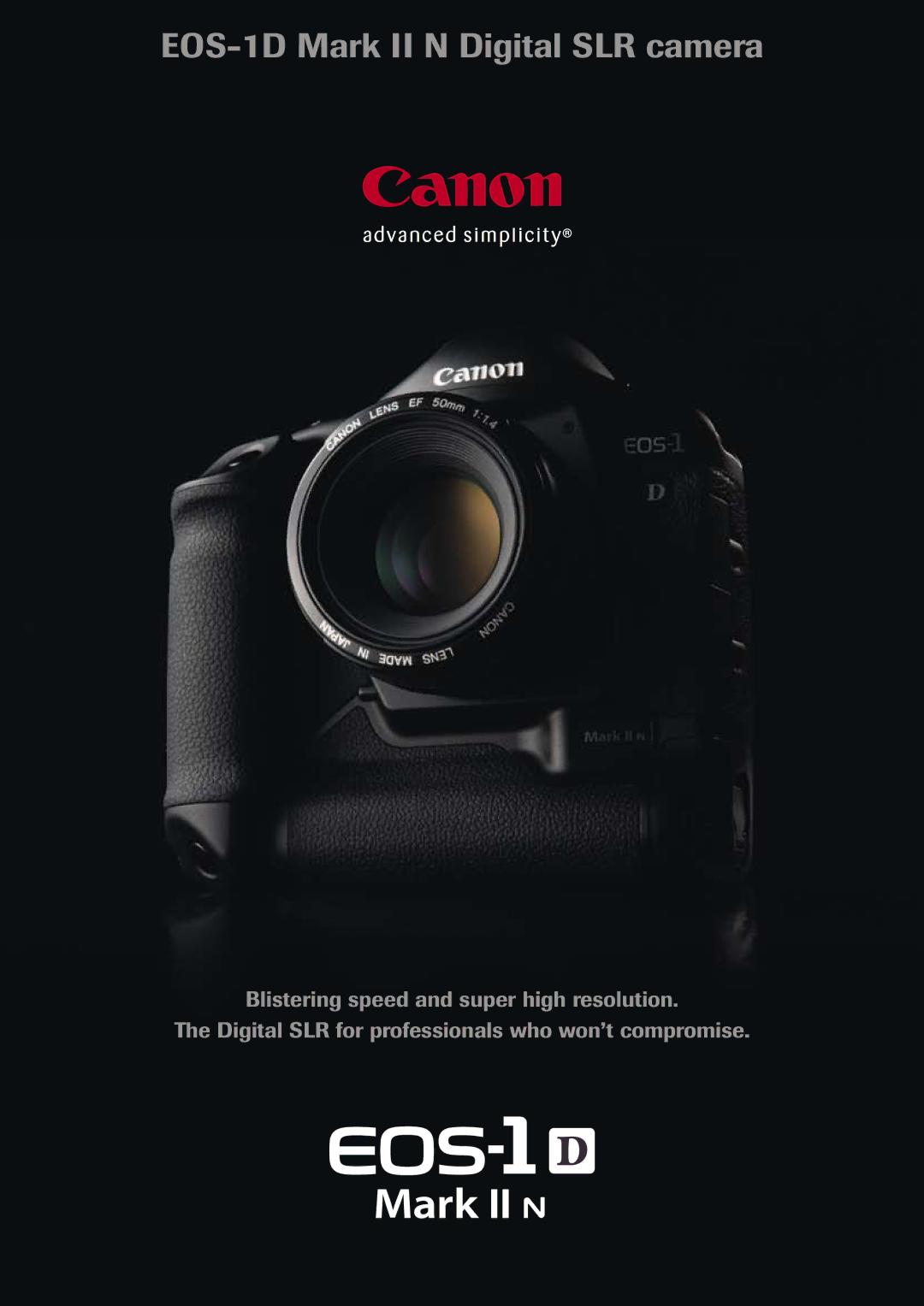 Canon manual EOS-1D Mark II N Digital SLR camera 