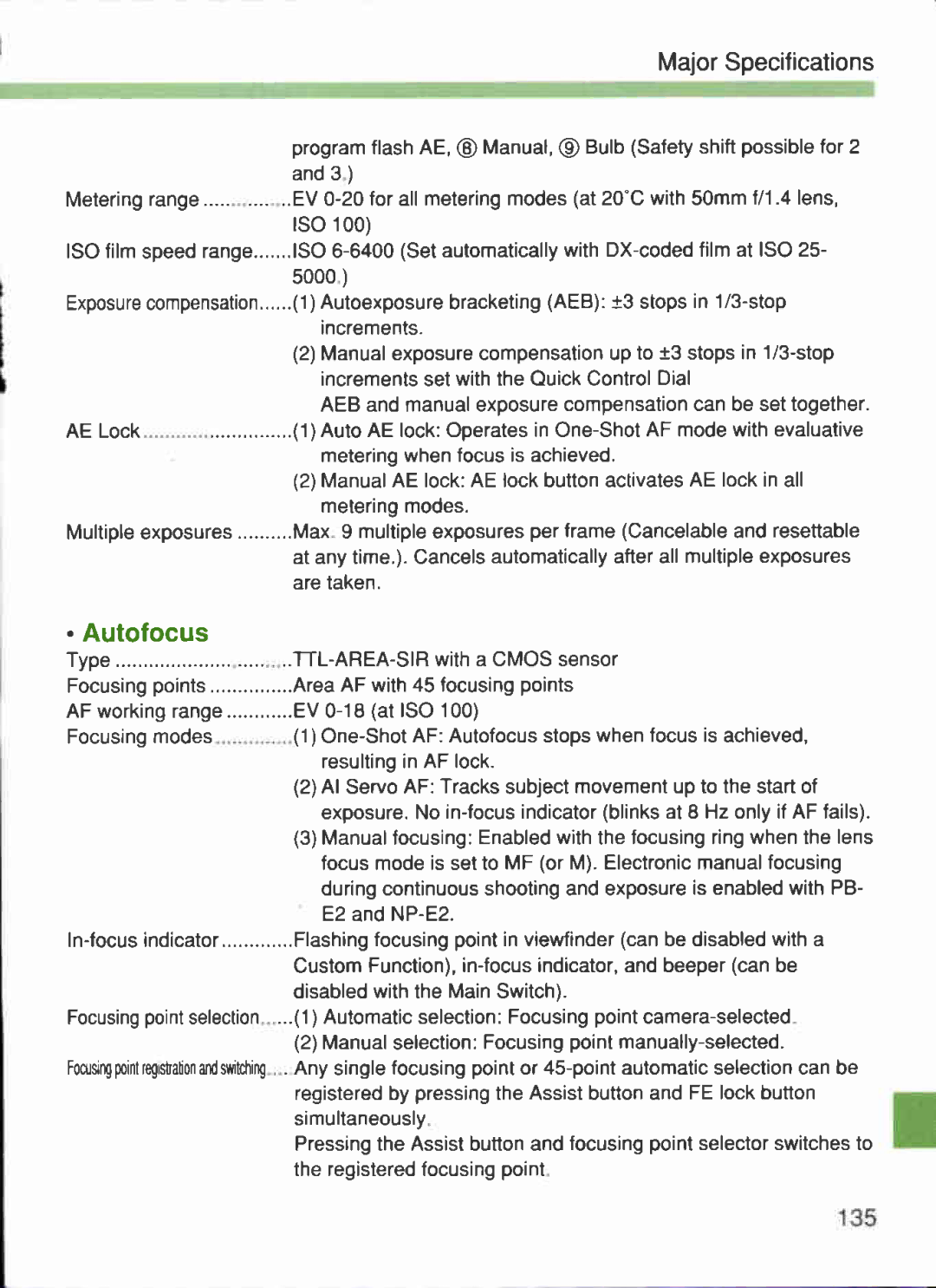 Canon 1V-HS manual 