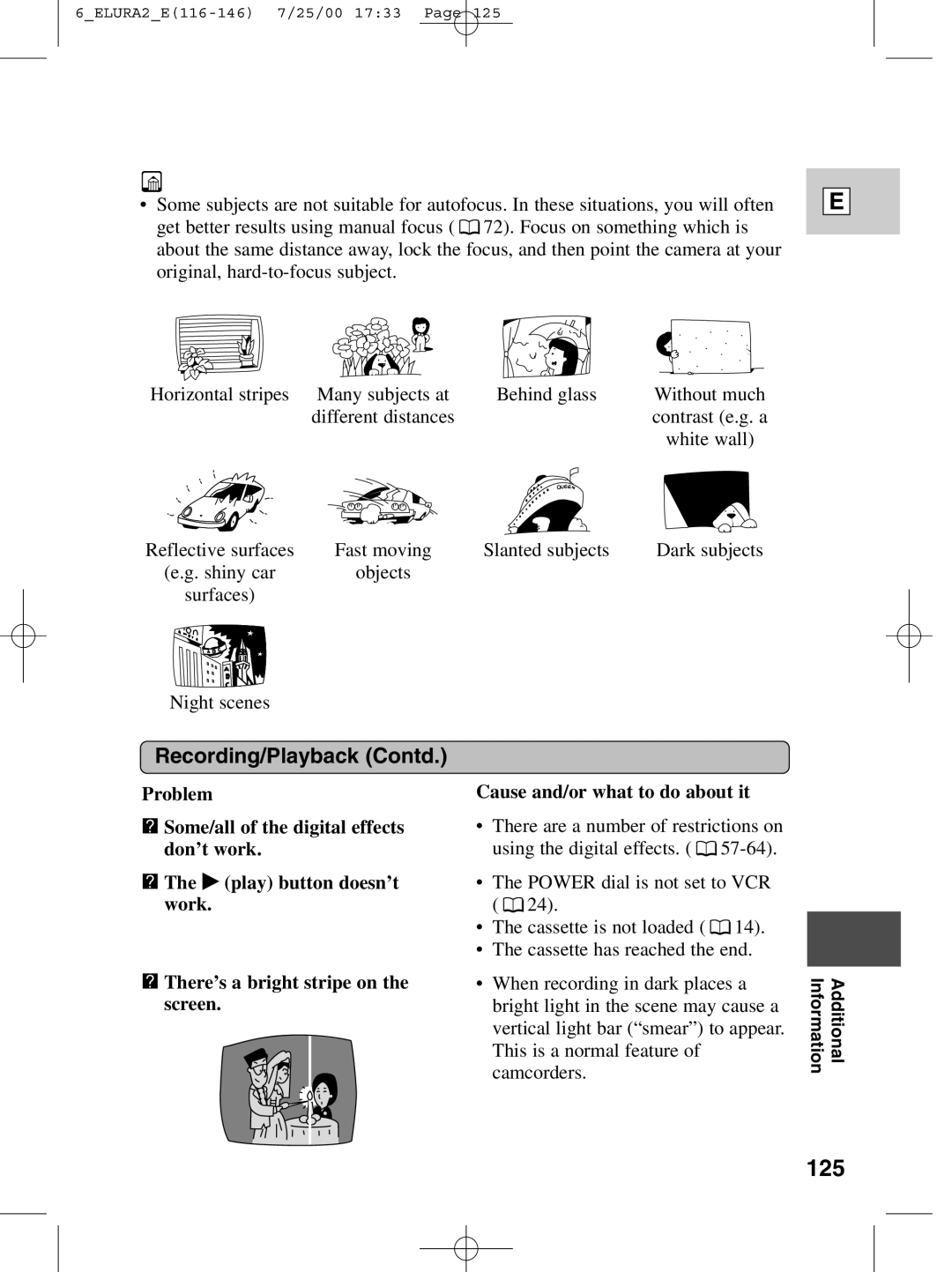 Canon 2 MC instruction manual 125, Recording/Playback Contd 