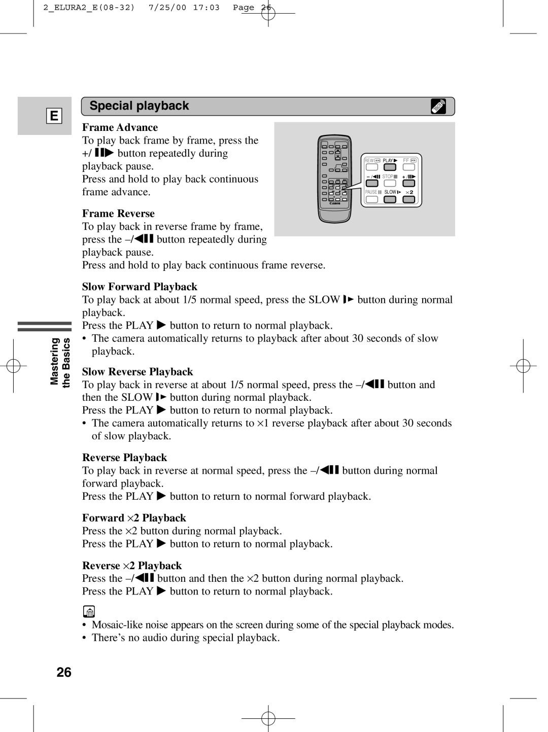 Canon 2 MC instruction manual Special playback 