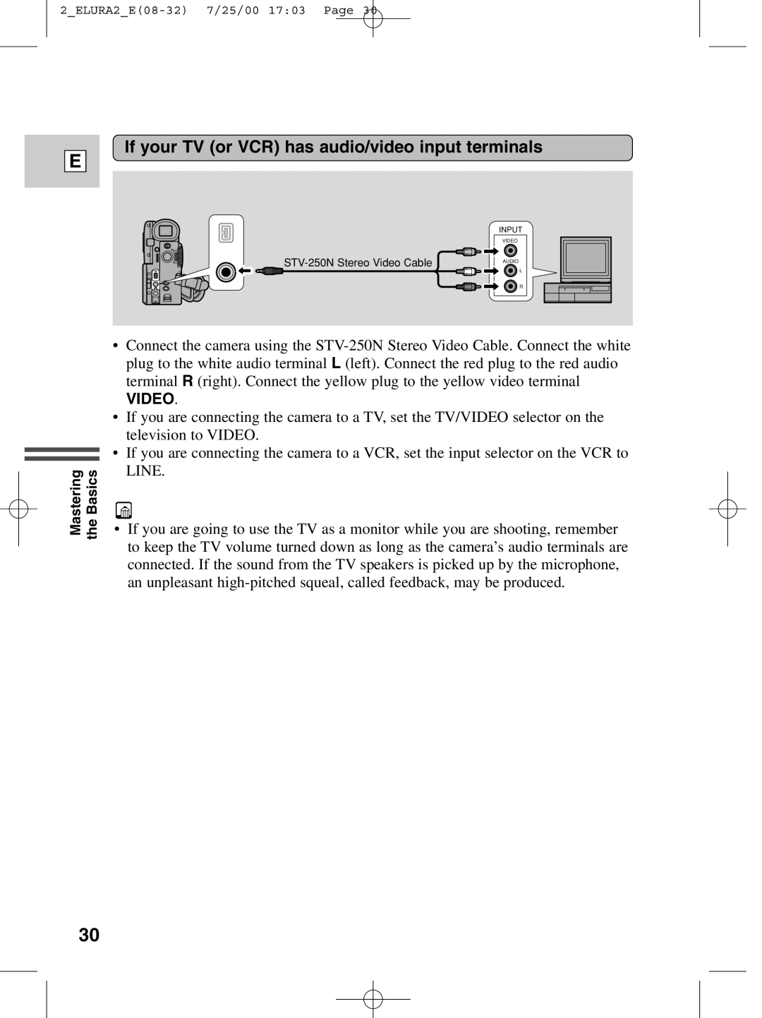 Canon 2 MC instruction manual If your TV or VCR has audio/video input terminals, Video 