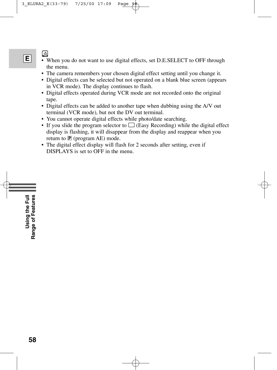 Canon 2 MC instruction manual Using the Full Range of Features 