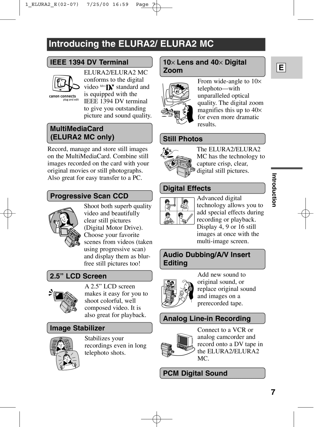 Canon instruction manual Introducing the ELURA2/ ELURA2 MC 