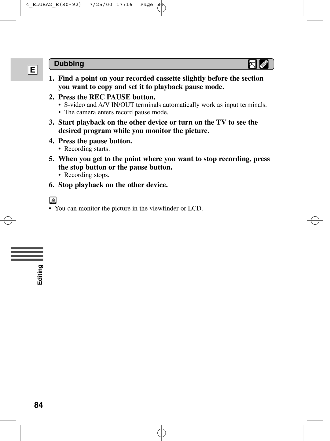 Canon 2 MC instruction manual You can monitor the picture in the viewfinder or LCD 