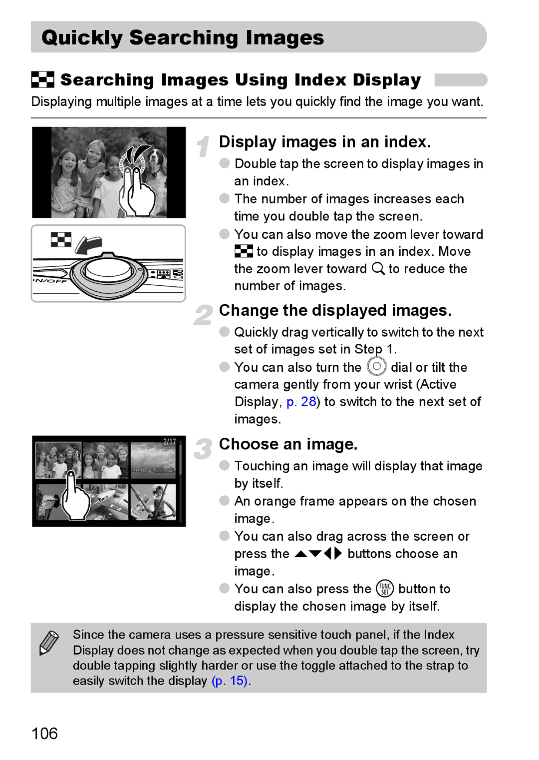 Canon 200 IS manual Quickly Searching Images, Searching Images Using Index Display, Display images in an index 