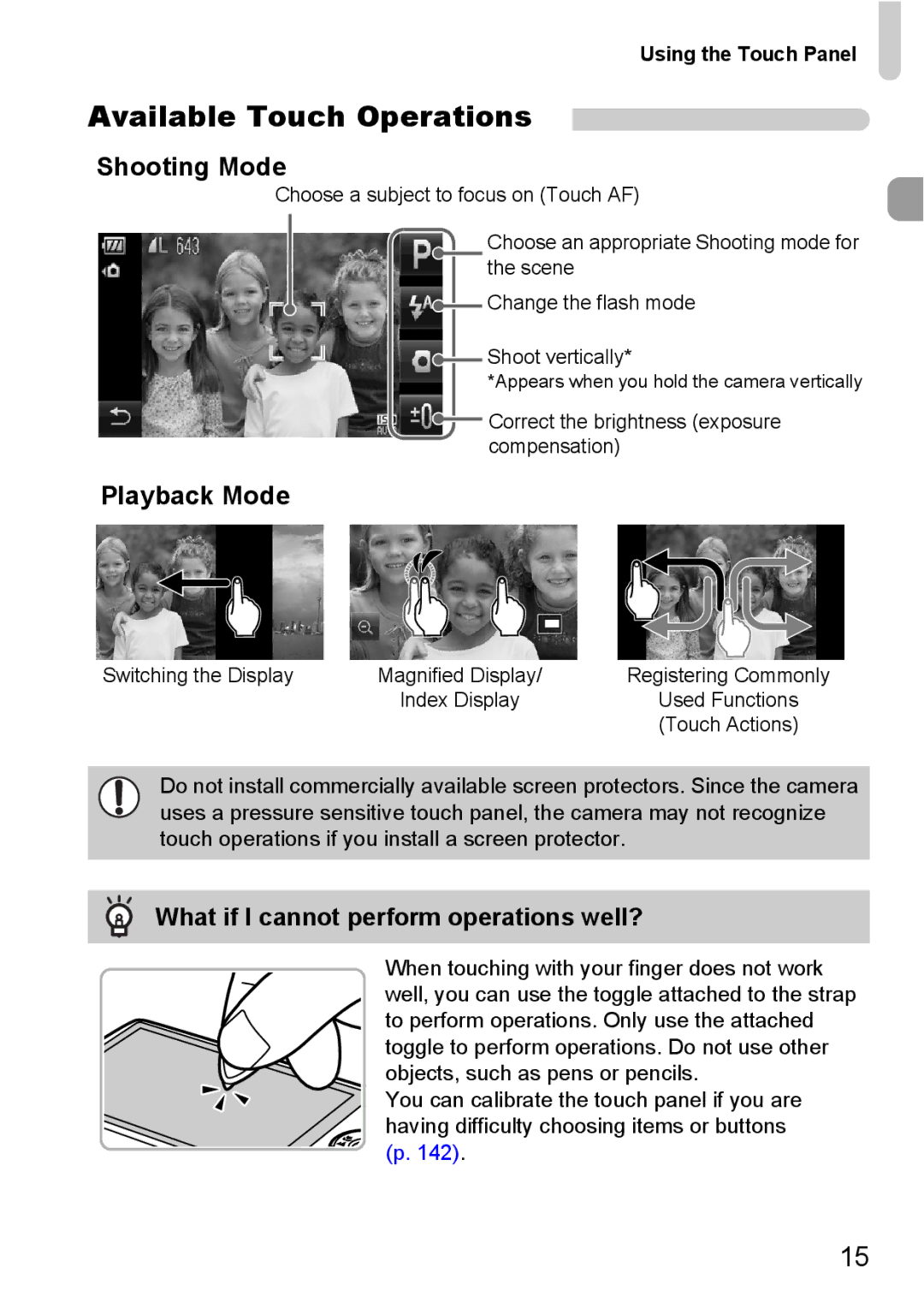 Canon 200 IS manual Available Touch Operations, Shooting Mode, Playback Mode, What if I cannot perform operations well? 