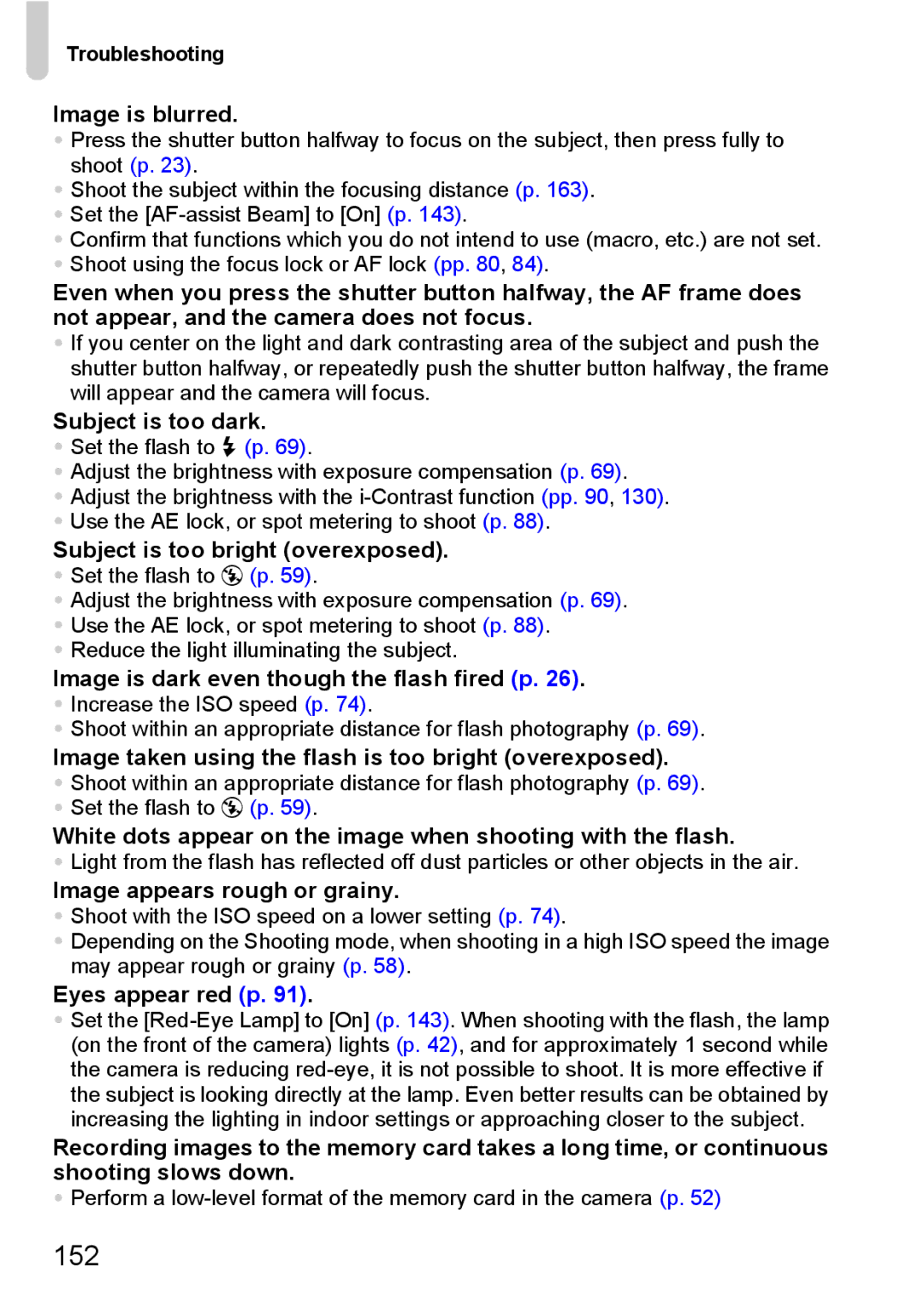 Canon 200 IS manual Image is blurred, Troubleshooting 