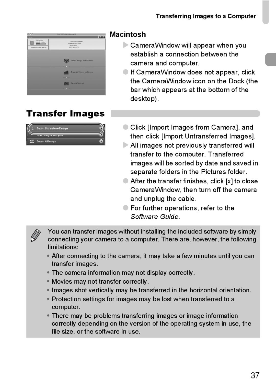 Canon 200 IS manual Transfer Images 