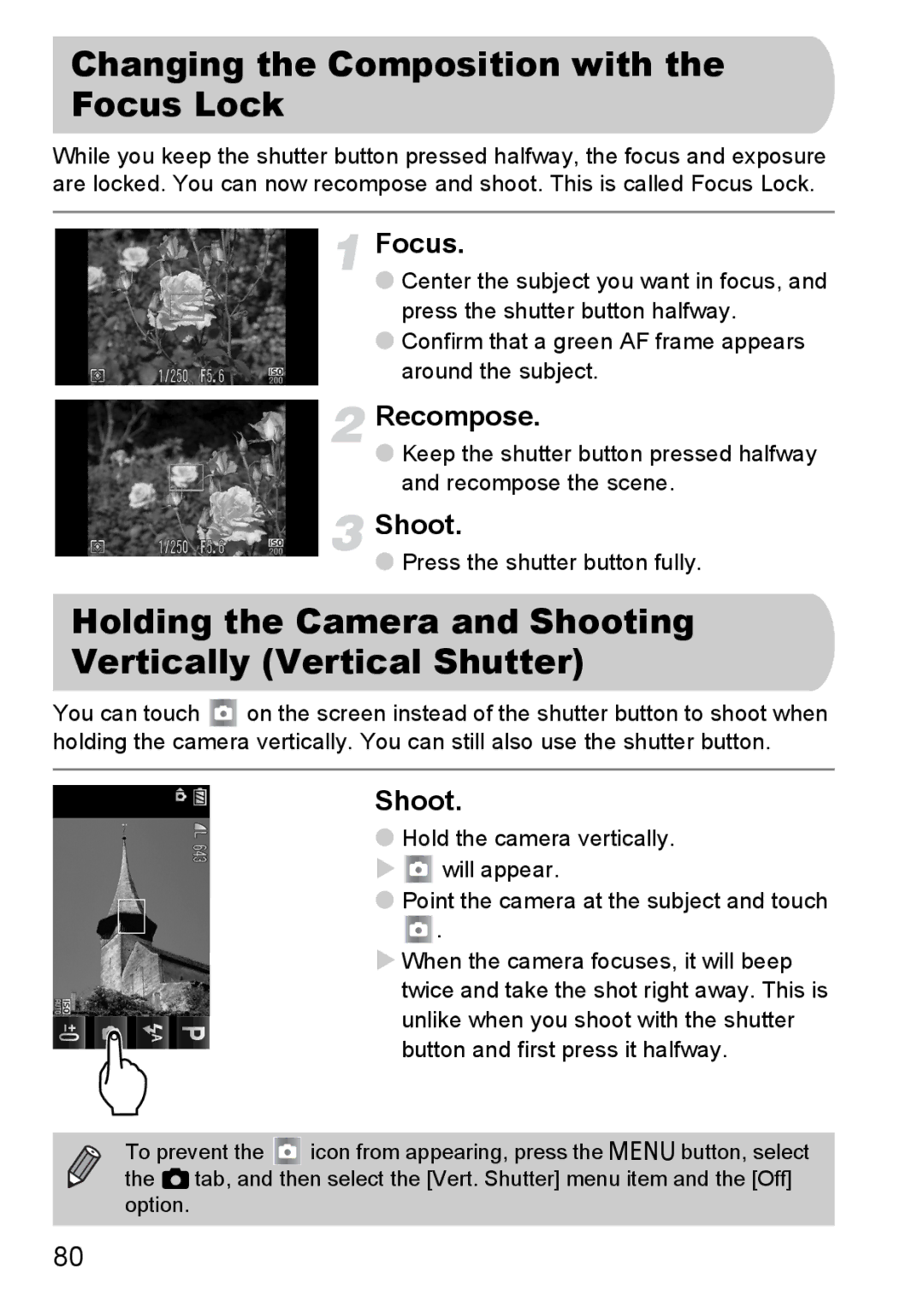 Canon 200 IS manual Changing the Composition with the Focus Lock, Recompose 