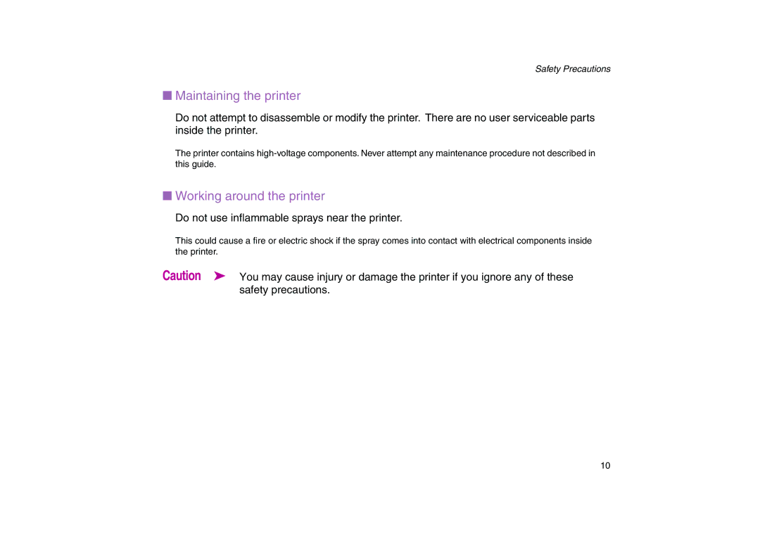 Canon 200 manual Maintaining the printer, Working around the printer 