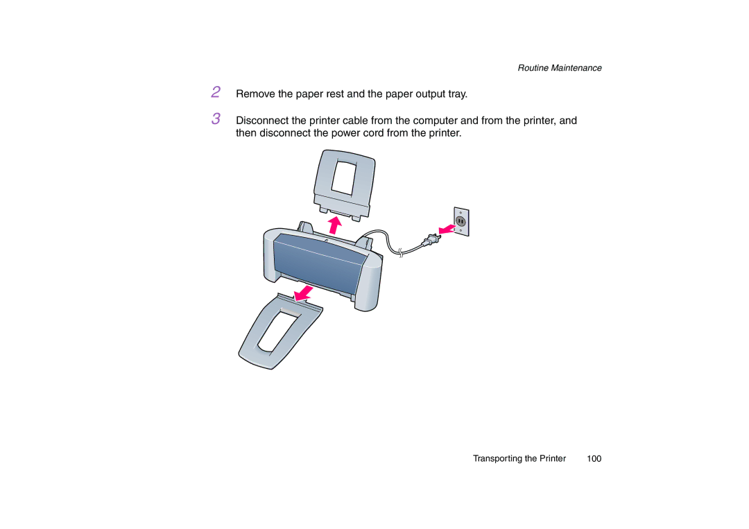 Canon 200 manual Transporting the Printer 100 