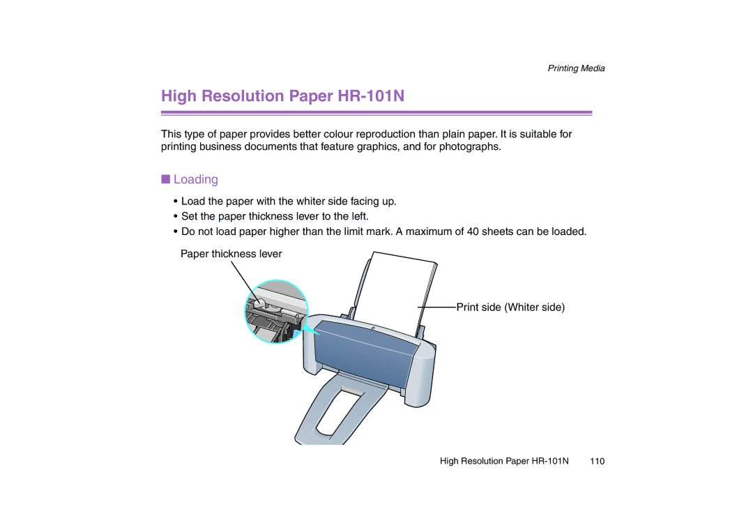 Canon 200 manual High Resolution Paper HR-101N 