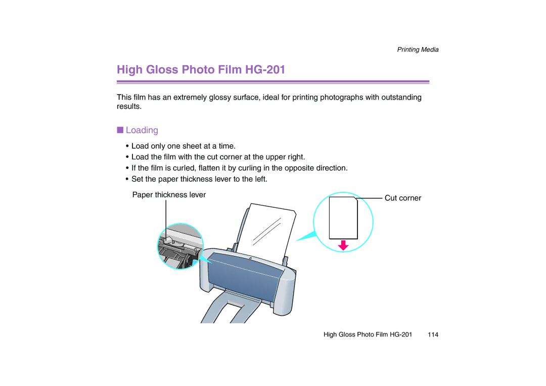 Canon 200 manual High Gloss Photo Film HG-201 