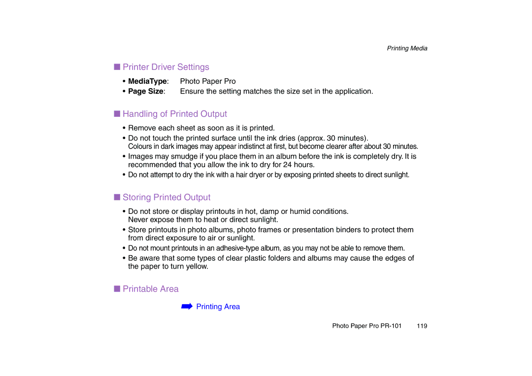 Canon 200 manual Storing Printed Output 