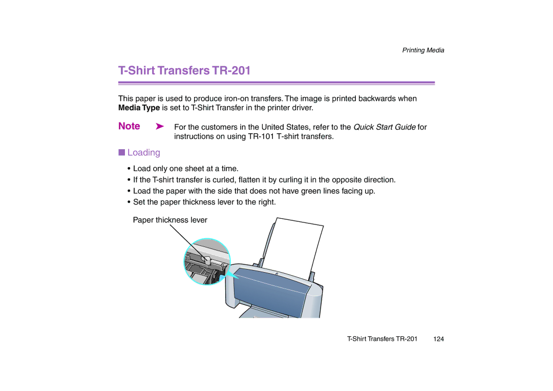 Canon 200 manual Shirt Transfers TR-201 