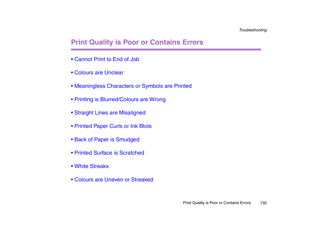 Canon 200 manual Print Quality is Poor or Contains Errors 