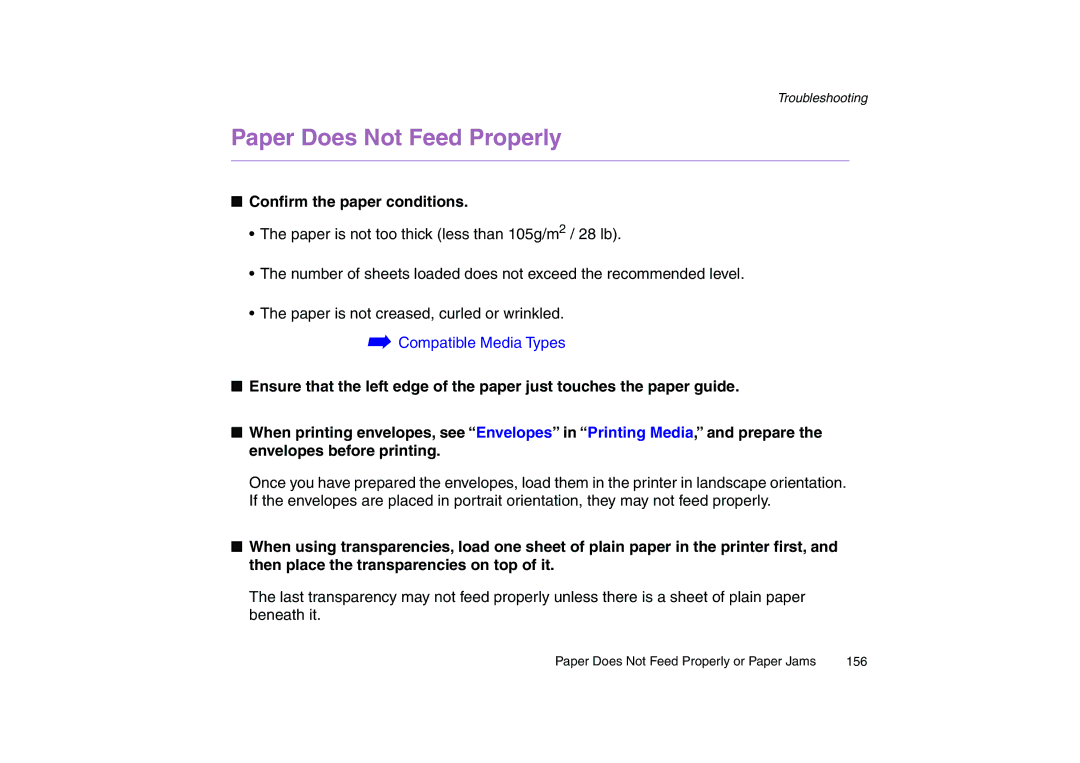 Canon 200 manual Paper Does Not Feed Properly, Conﬁrm the paper conditions 