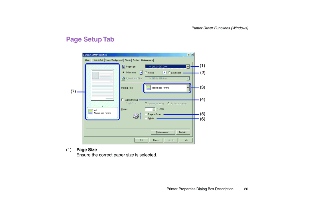 Canon 200 manual Setup Tab, Size 