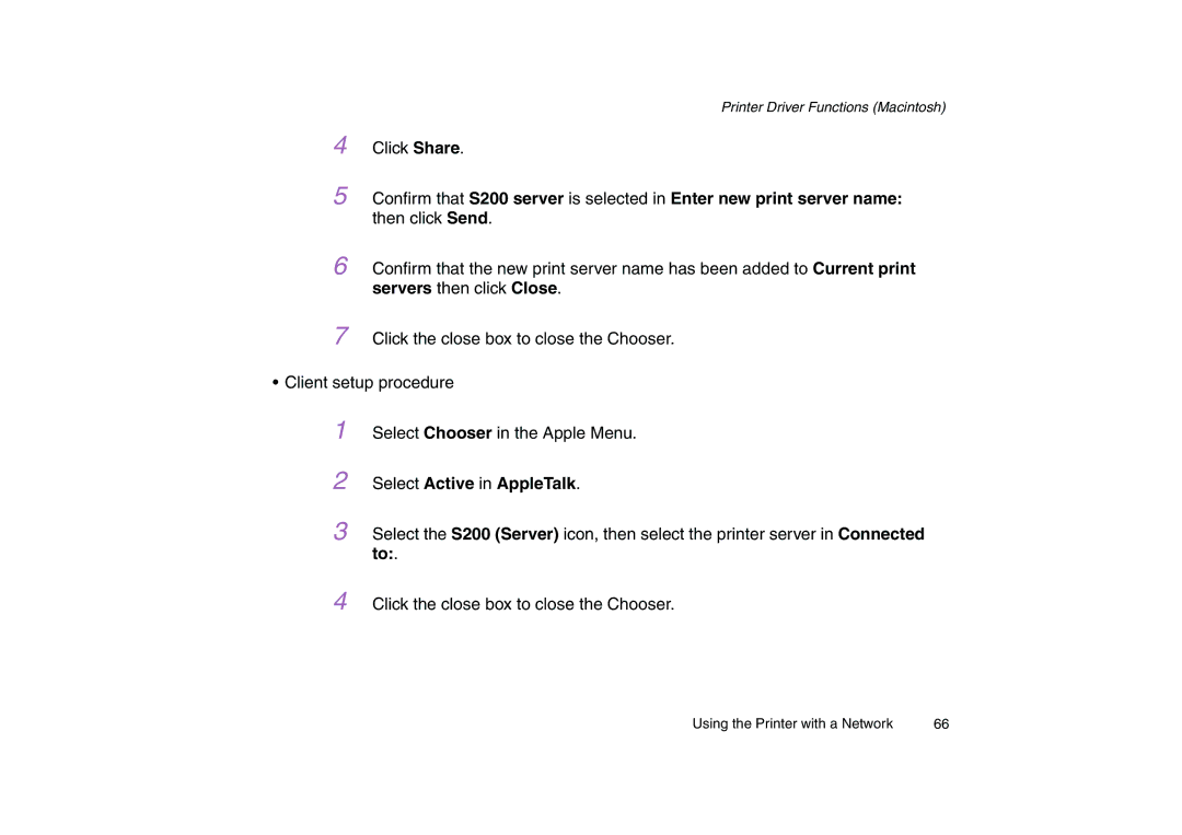 Canon 200 manual Select Active in AppleTalk 