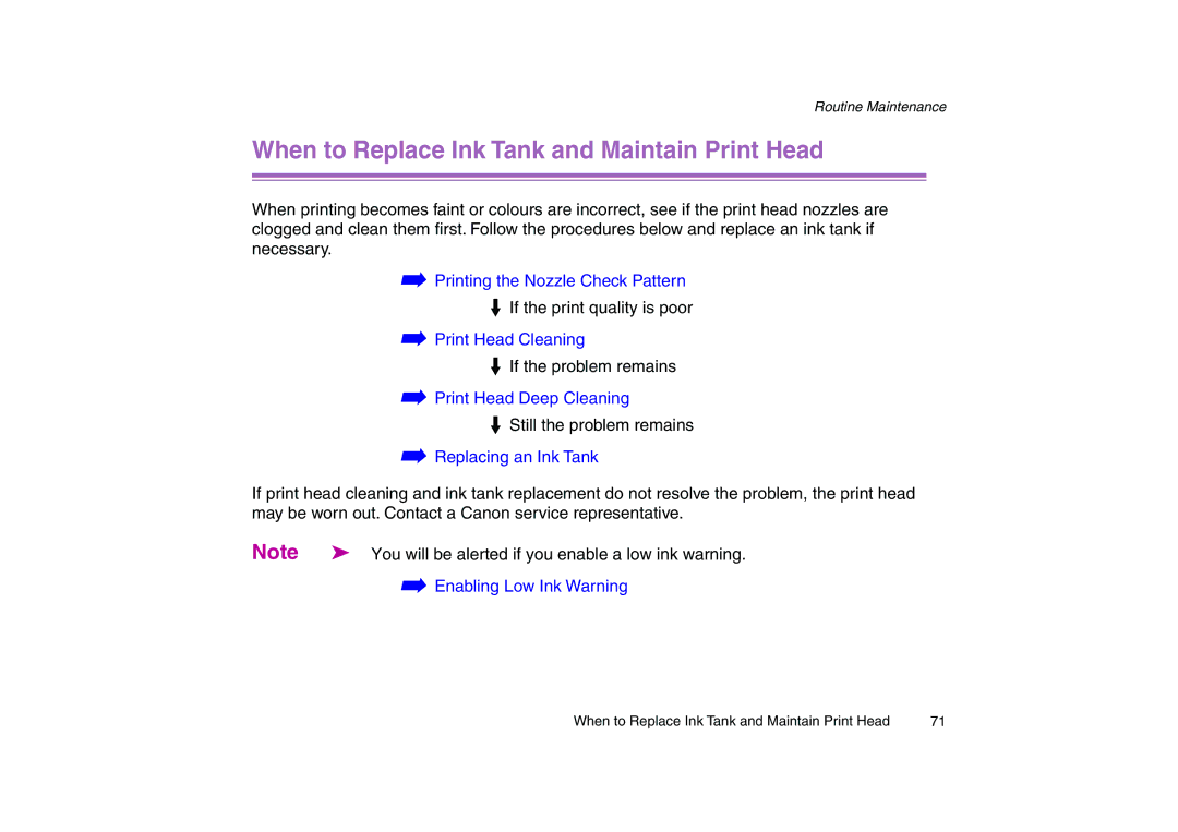 Canon 200 manual When to Replace Ink Tank and Maintain Print Head 