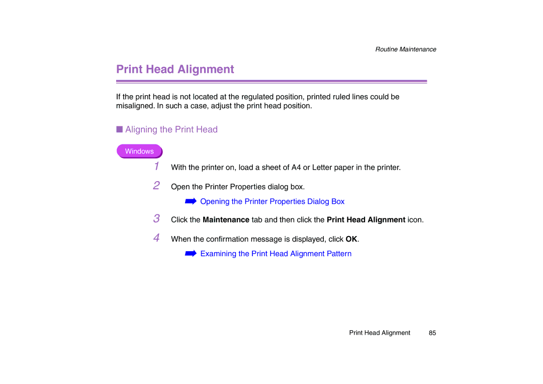 Canon 200 manual Print Head Alignment, Aligning the Print Head 