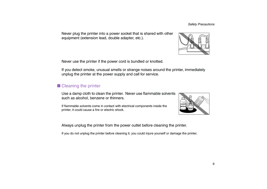 Canon 200 manual Cleaning the printer 