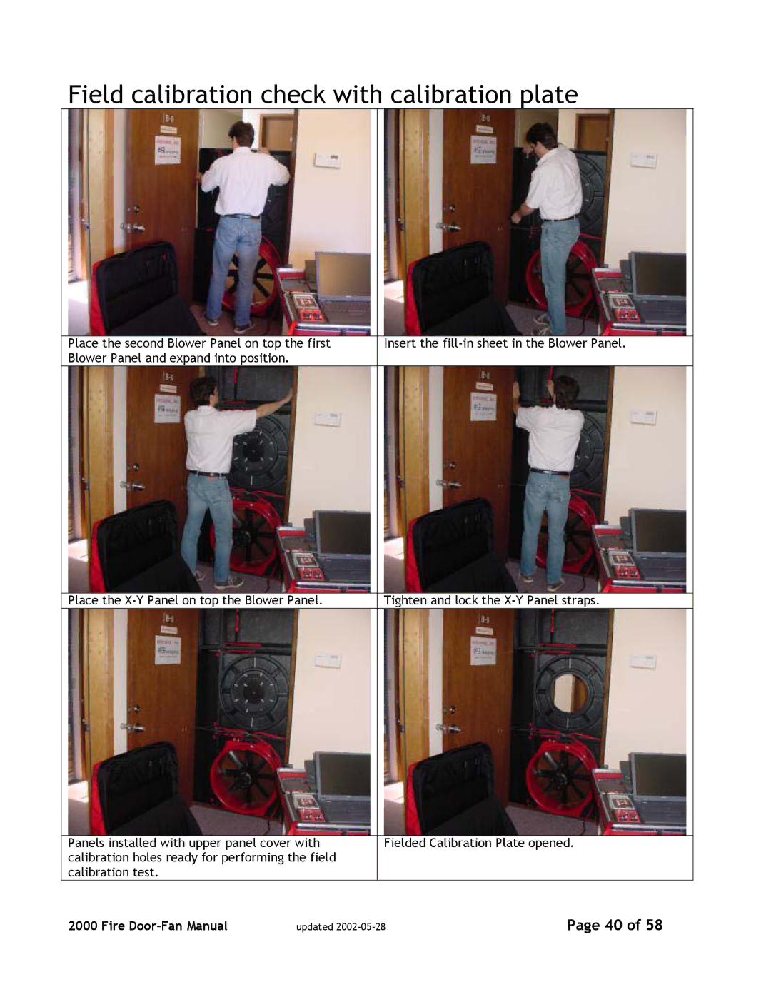 Canon 2000 manual Field calibration check with calibration plate 