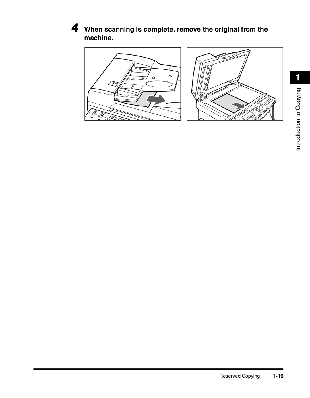 Canon 2010F manual When scanning is complete, remove the original from Machine 