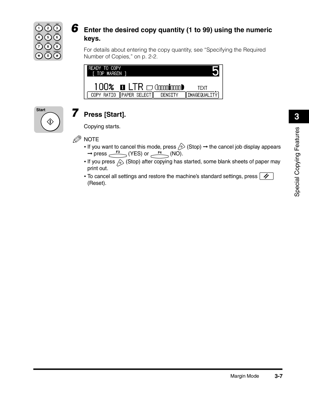 Canon 2010F manual Enter the desired copy quantity 1 to 99 using the numeric, Press YES or 