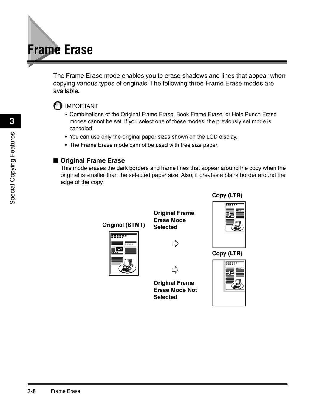 Canon 2010F manual Original Frame Erase 