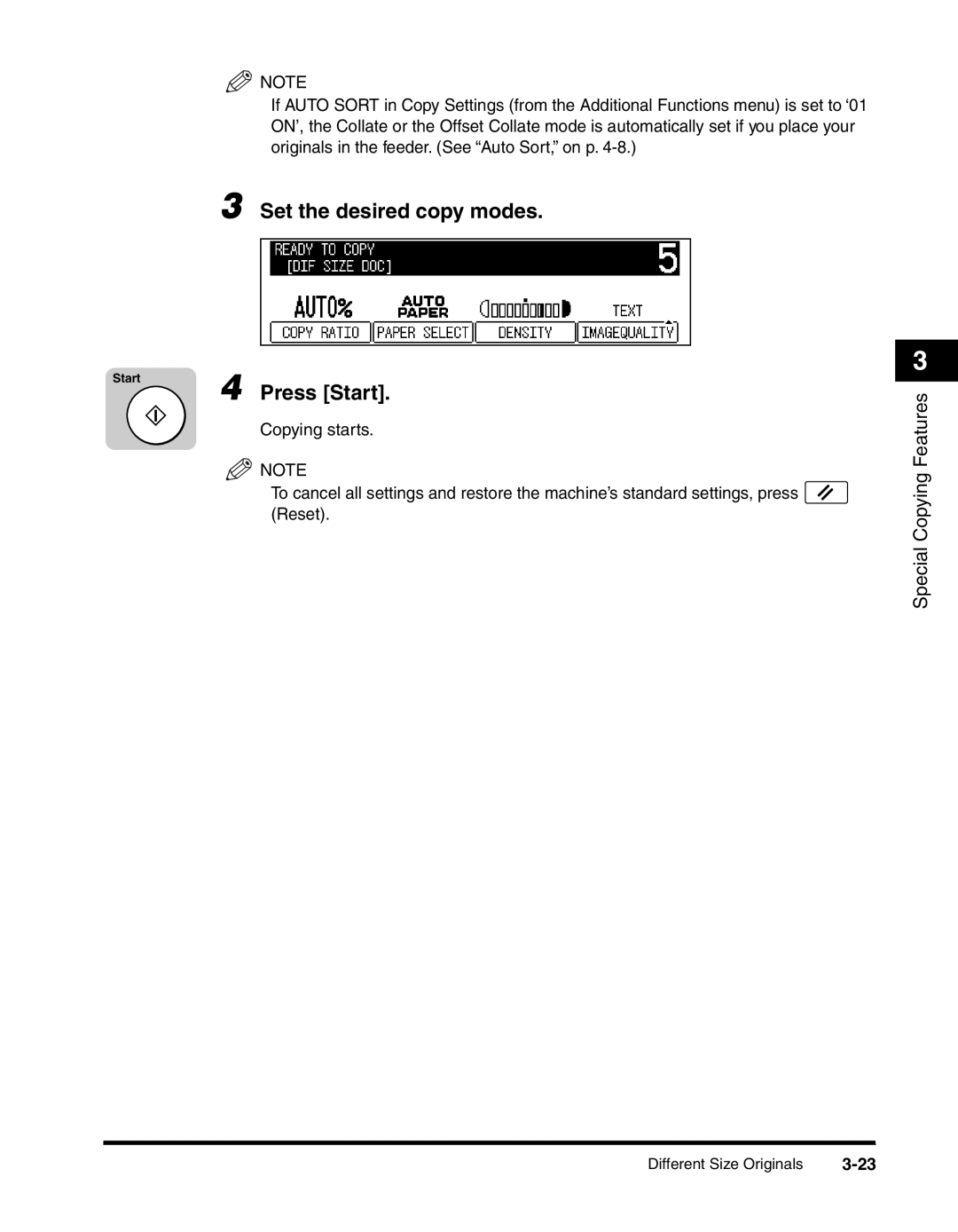 Canon 2010F manual Set the desired copy modes 