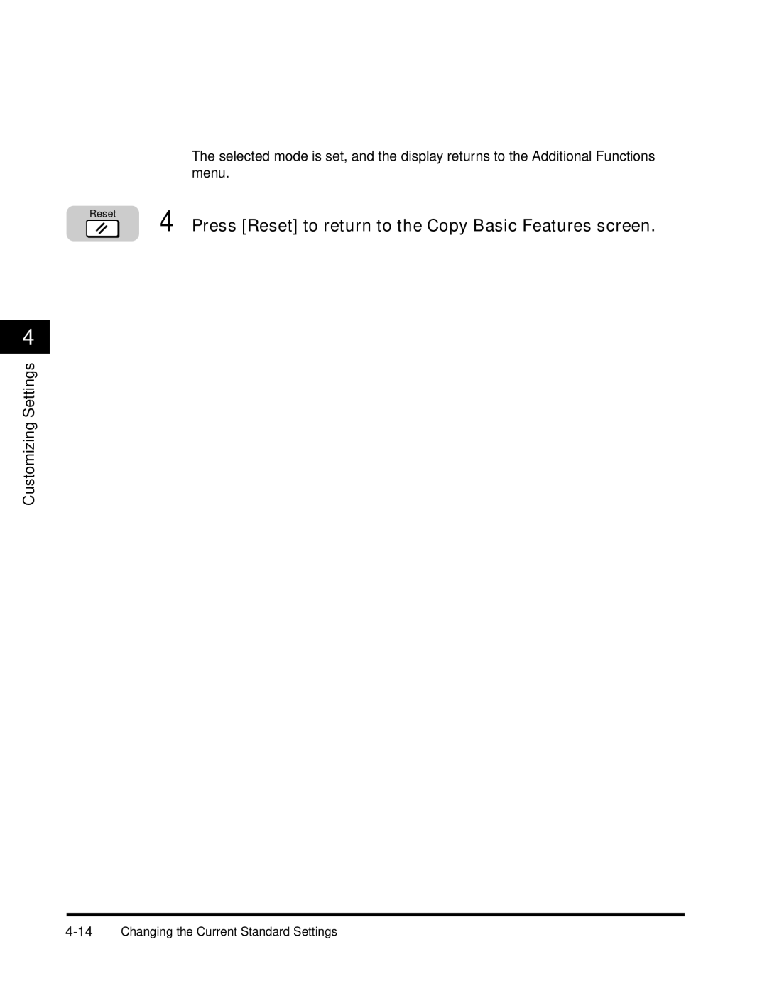 Canon 2010F manual 14Changing the Current Standard Settings 