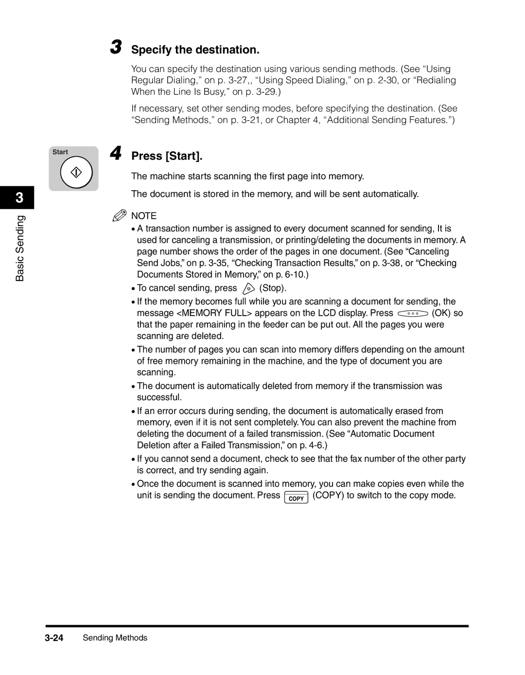 Canon 2010F manual 24Sending Methods 