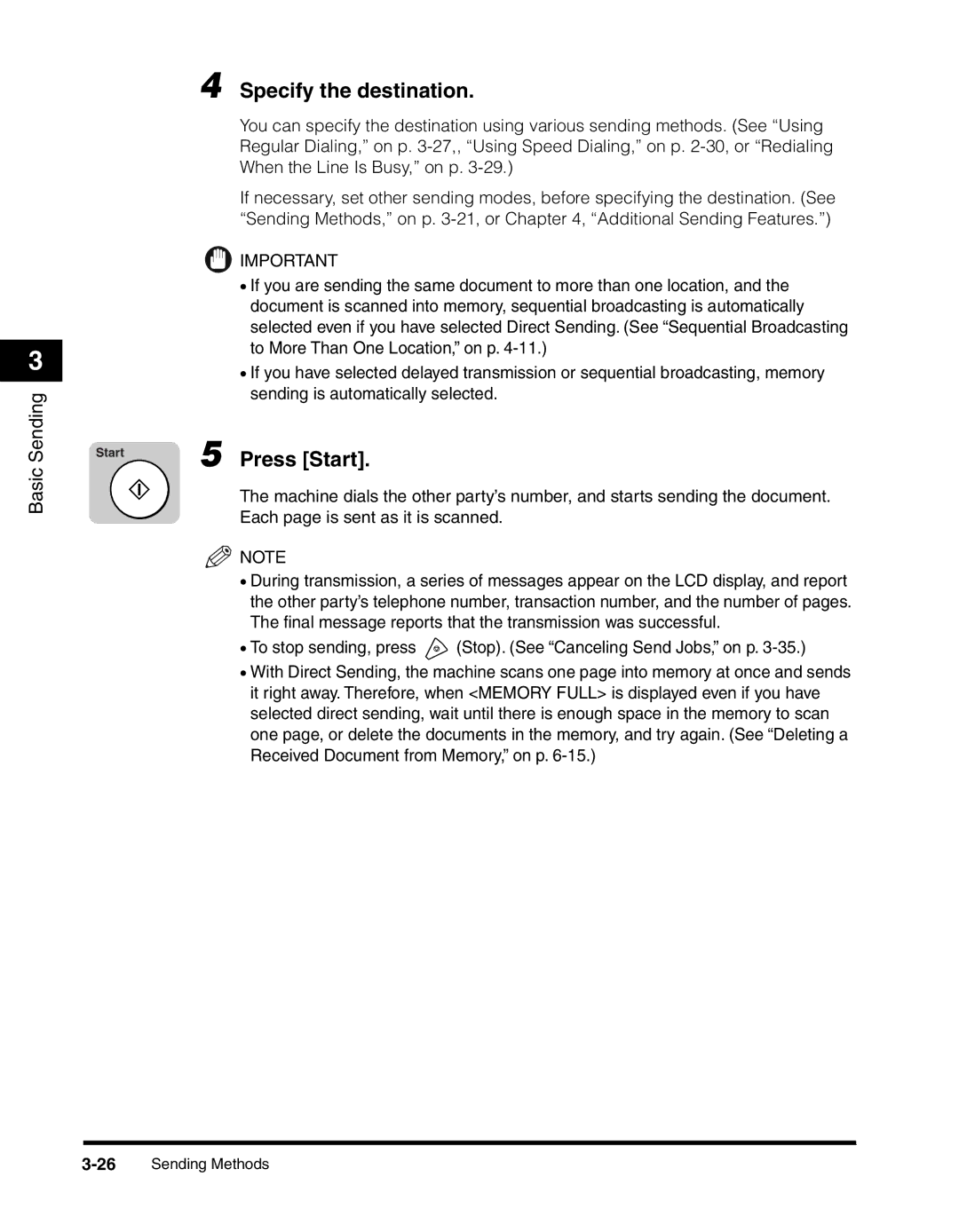 Canon 2010F manual 26Sending Methods 