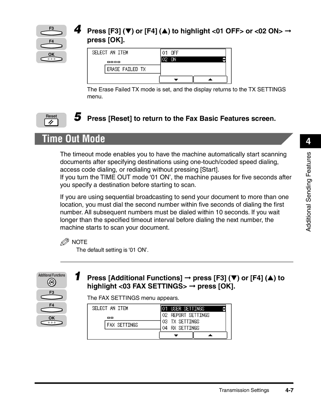 Canon 2010F manual Time Out Mode 