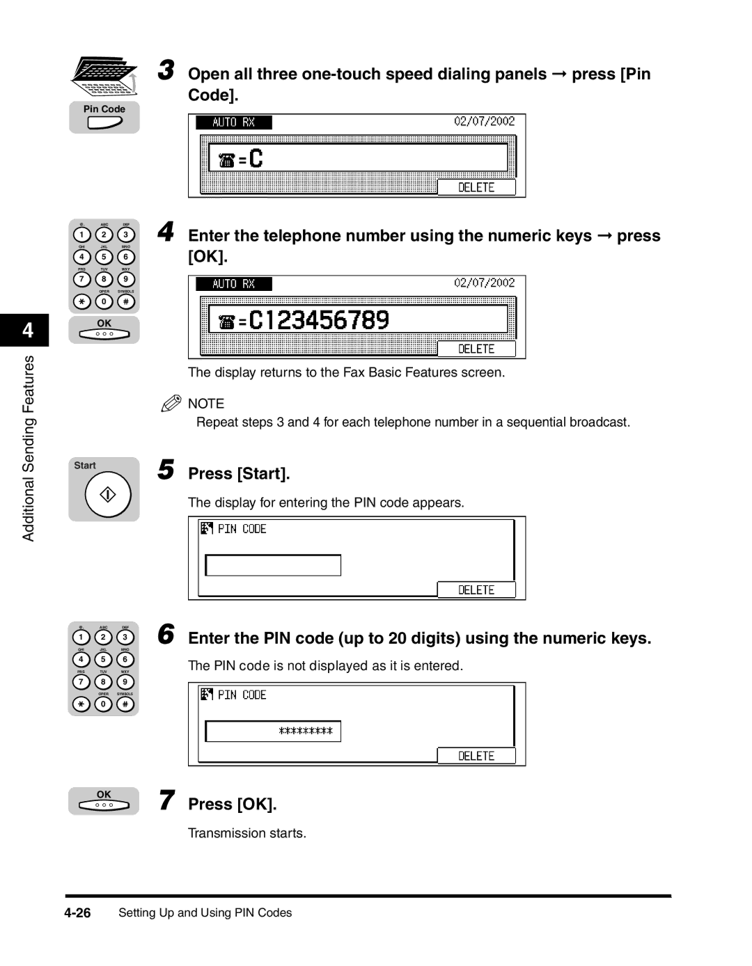 Canon 2010F manual Enter the telephone number using the numeric keys press 