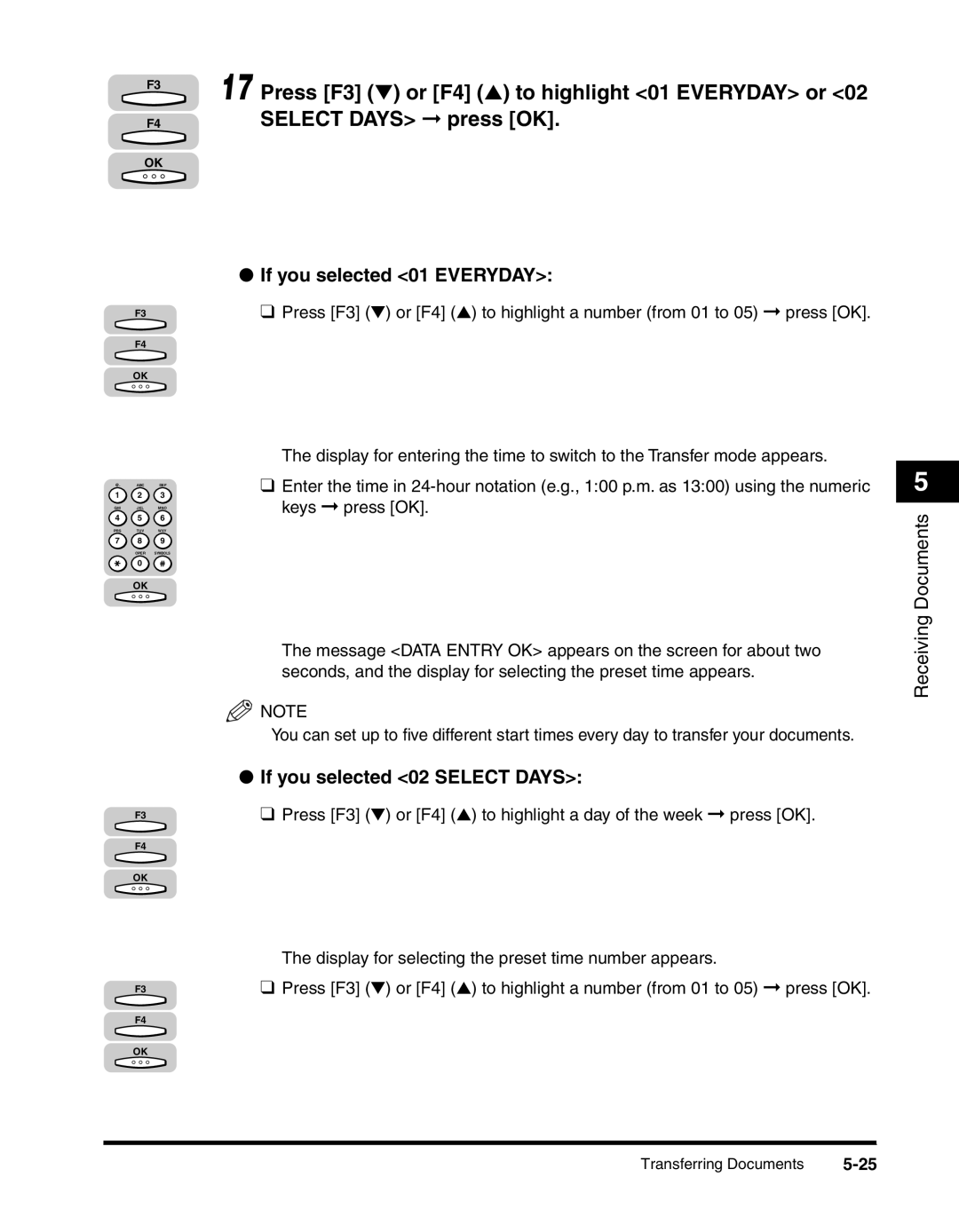 Canon 2010F manual If you selected 01 Everyday, If you selected 02 Select Days 