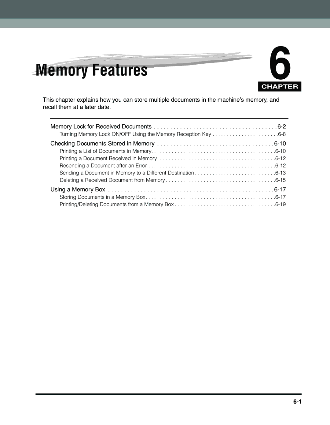 Canon 2010F manual Memory Features 