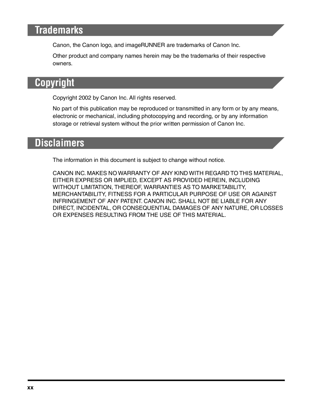 Canon 2010F manual Trademarks, Copyright, Disclaimers 