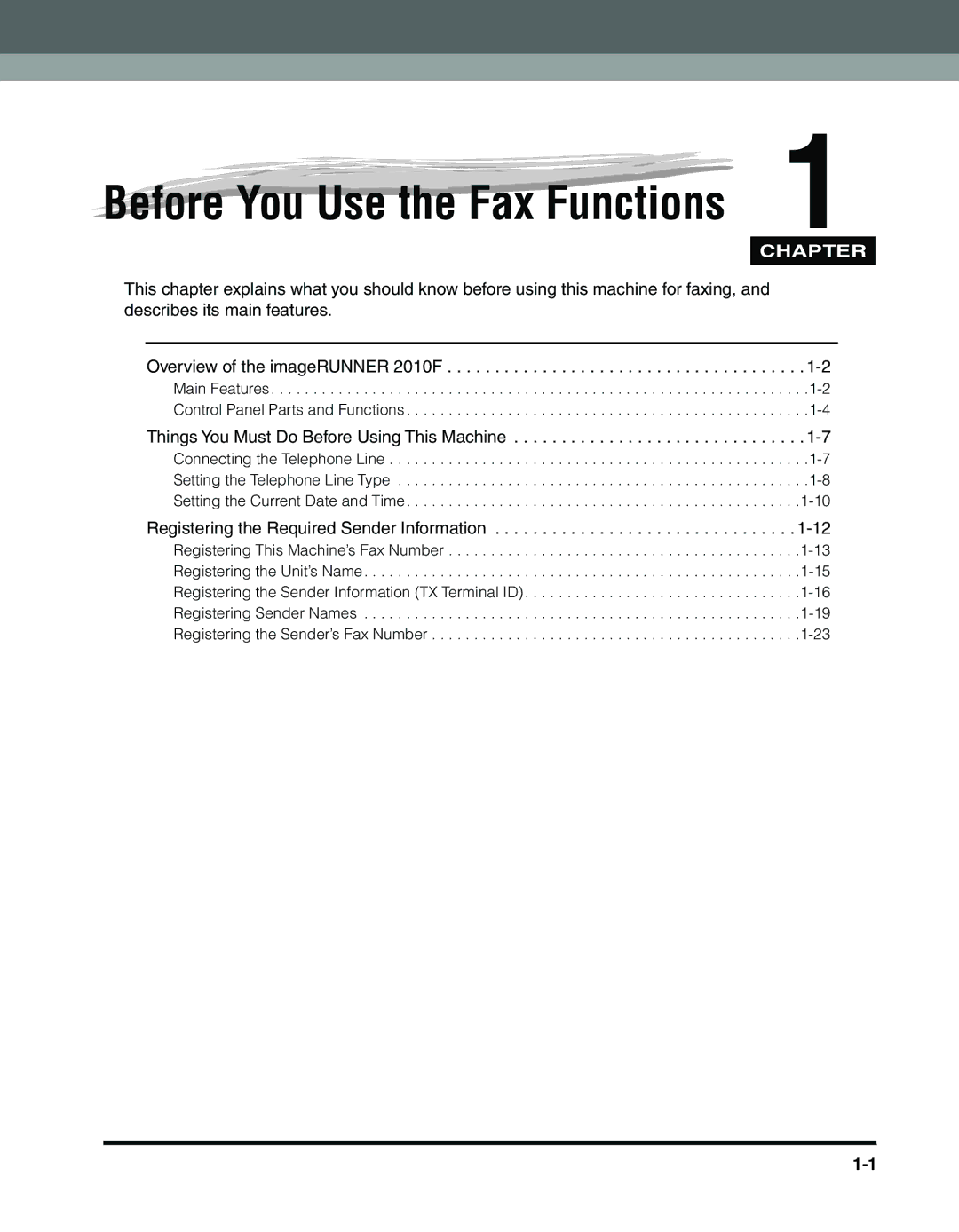 Canon 2010F manual Before You Use the Fax Functions 