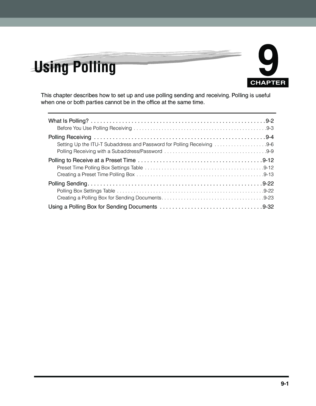 Canon 2010F manual Using Polling 