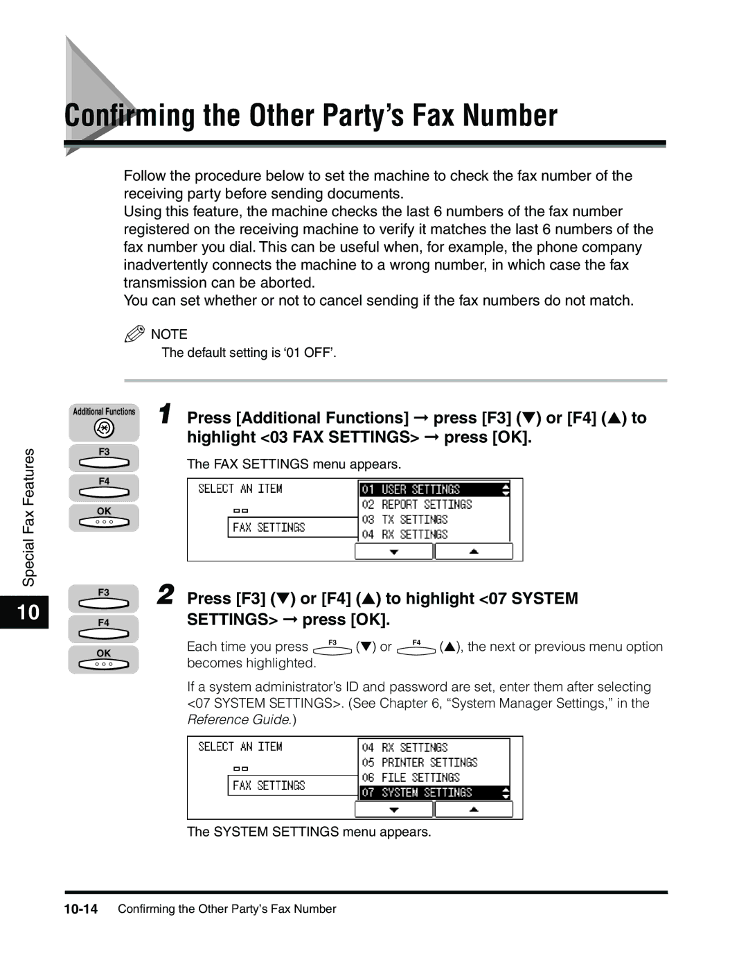 Canon 2010F manual Conﬁrming the Other Party’s Fax Number 