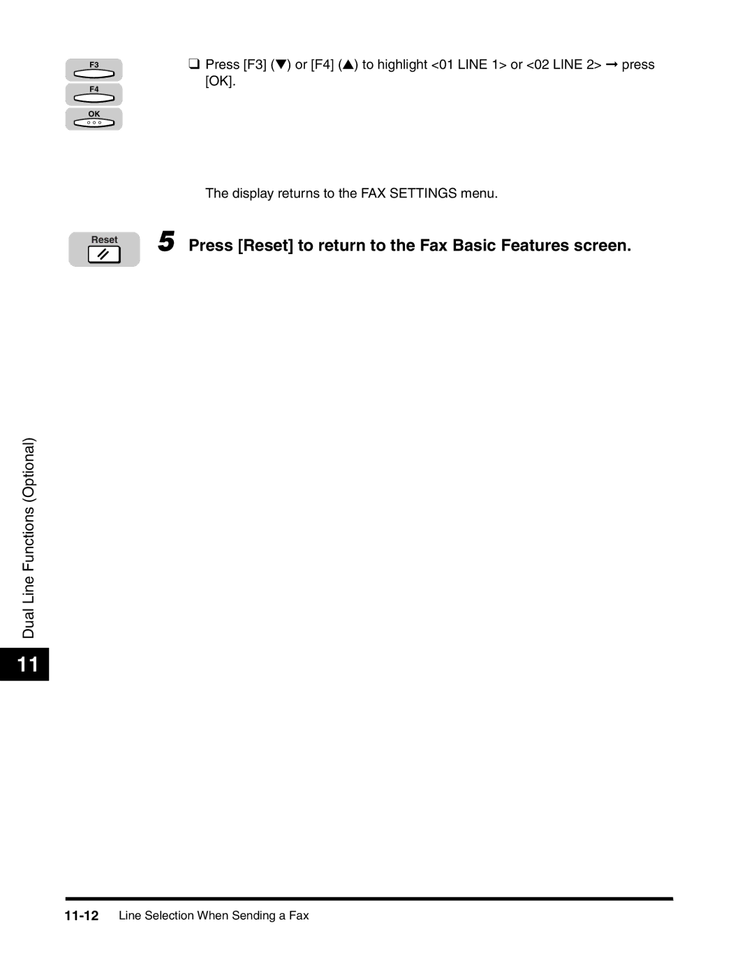 Canon 2010F manual 11-12Line Selection When Sending a Fax 