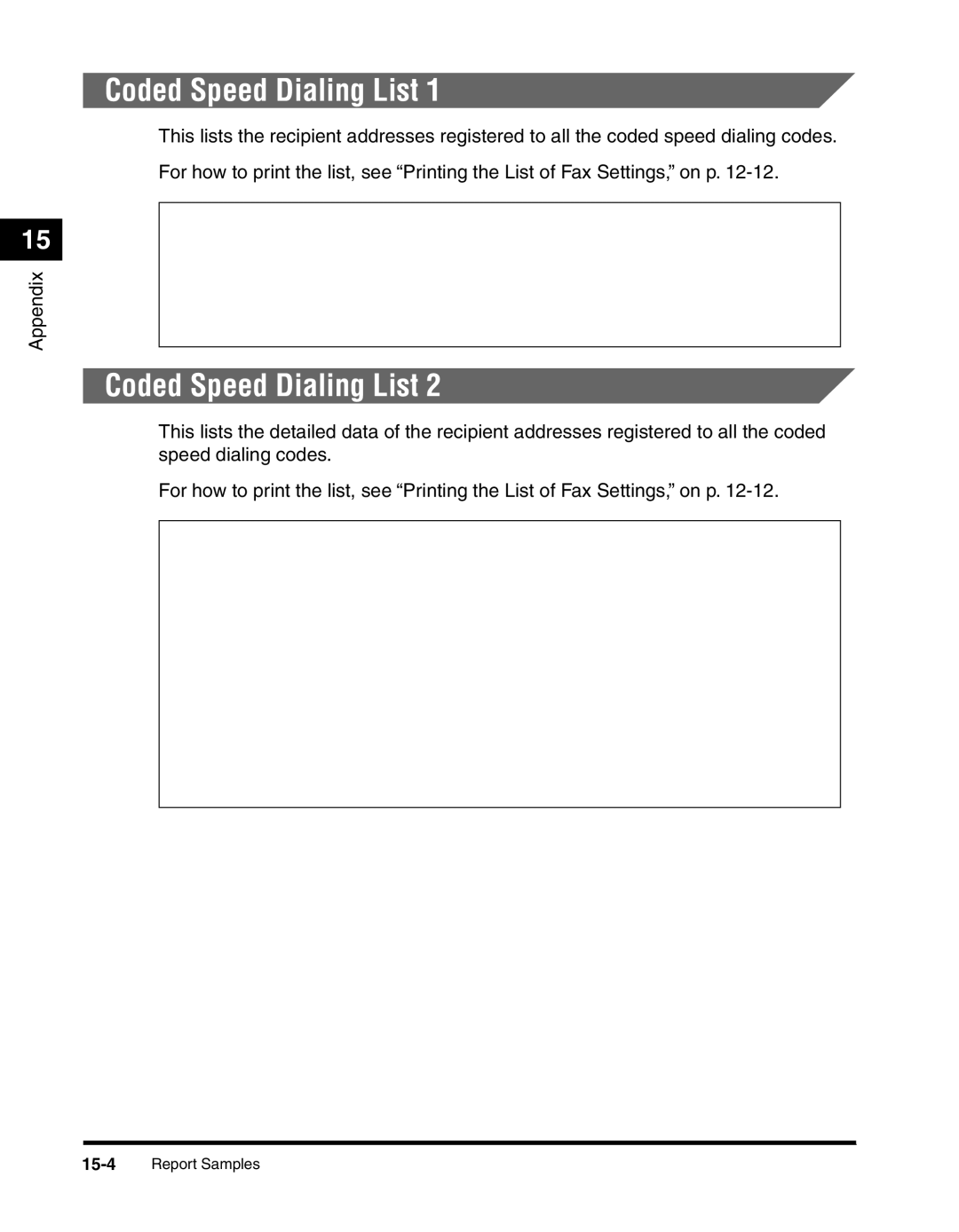 Canon 2010F manual Coded Speed Dialing List 