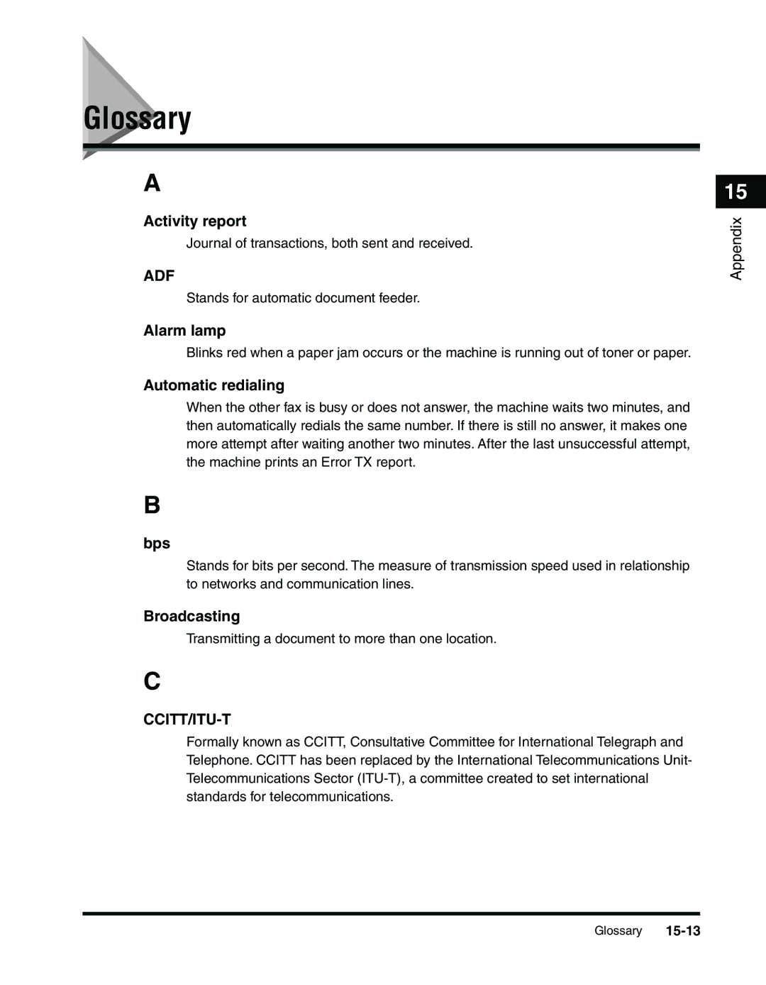 Canon 2010F manual Glossary 