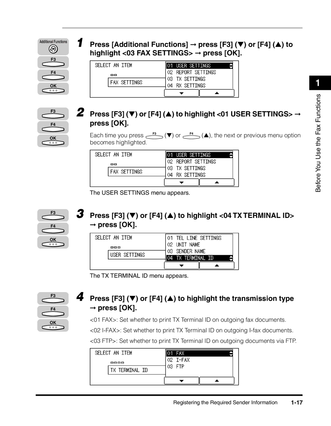 Canon 2010F manual Press F3 or F4 to highlight the transmission type 