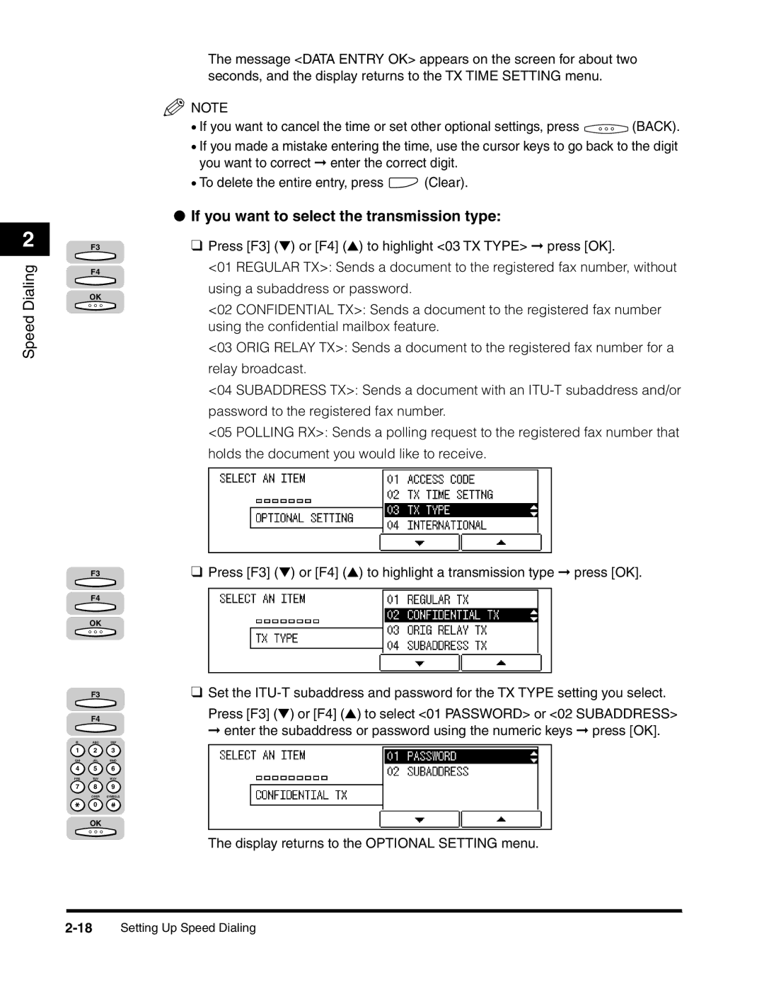 Canon 2010F manual 18Setting Up Speed Dialing 