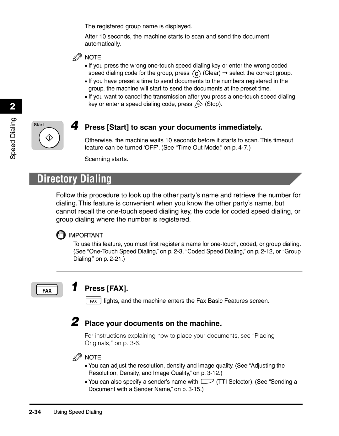 Canon 2010F manual Directory Dialing 