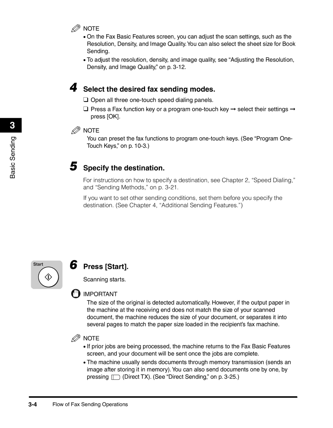 Canon 2010F manual Select the desired fax sending modes, Specify the destination 